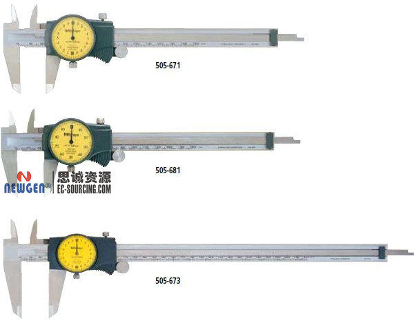 日本三豐Mitutoyo帶表卡尺-分度值0.02mm 505-671 505-672 505-673